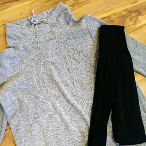 Grey Turtle Neck Sweater Dress